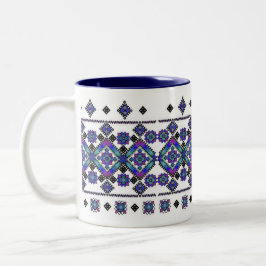 Taza Bicolor Bordado azul