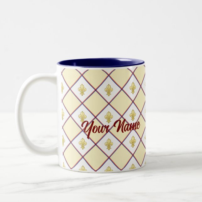 Taza Bicolor Bordeaux fleur-de-lis cup (Izquierda)