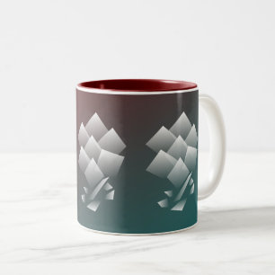 Taza Bicolor Borgoña verde azulada blanca