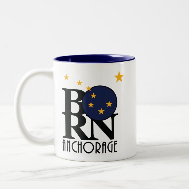 Taza Bicolor BORN Anchorage Alaska 11oz (Izquierda)