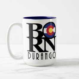 Taza Bicolor BORN Durango Colorado 15oz