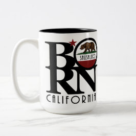 Taza Bicolor BORN Sausalito CA 15oz