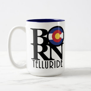Taza Bicolor BORN Telluride Colorado 15oz