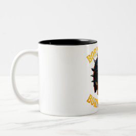 Taza Bicolor Born to Ride Flaming Skull Helmet