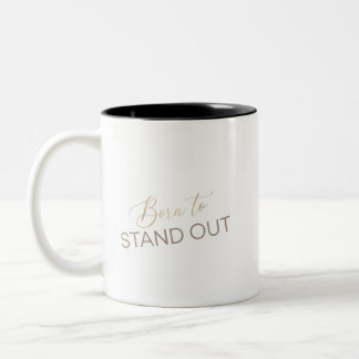 Taza Bicolor Born To Stand Out Aesthetic Mug – Minimalist Inspi