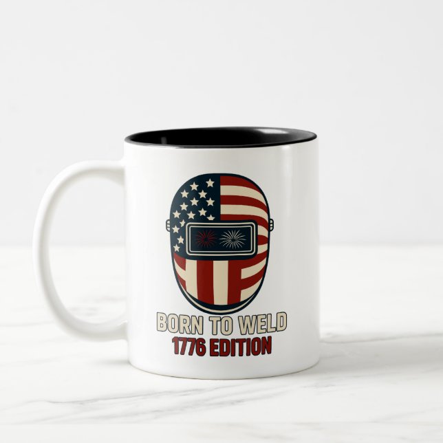 Taza Bicolor BORN TO WELD – 1776 Edition Mug (Izquierda)