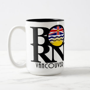 Taza Bicolor BORN Vancouver (Bandera BC) 15 oz