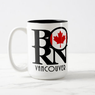 Taza Bicolor BORN Vancouver (Bandera Canadiense)