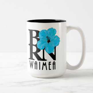 Taza Bicolor BORN Waimea Blue Hibiscus 15oz
