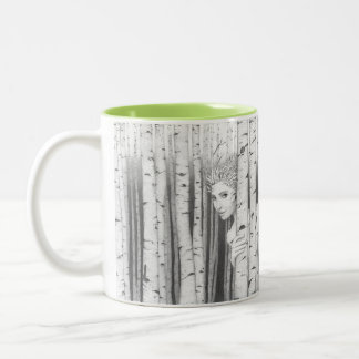 Taza Bicolor Bosque café feliz del pensamiento de "Saltus
