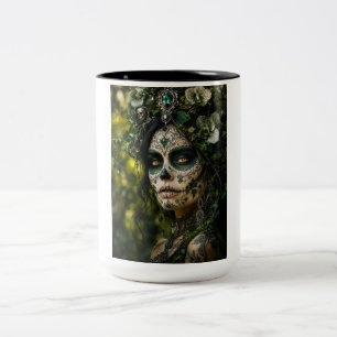 Taza Bicolor Bosque Esmeralda Calavera – Botánica Verde