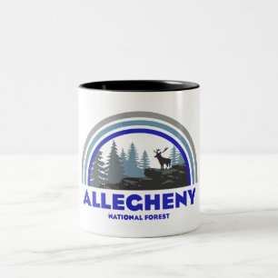 Taza Bicolor Bosque Nacional Allegheny Ciervo Arcoíris