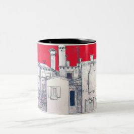 Taza Bicolor bosquejo arquitectónico