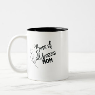 Taza Bicolor Boss of All Bosses Mom – Bold Typographic Mother's