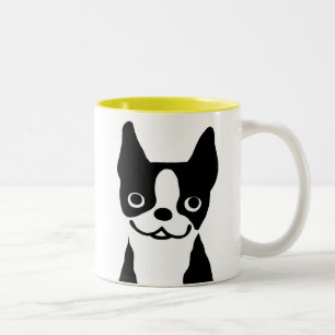 Taza Bicolor Boston Terrier - Diseño de perros de dibujos anim