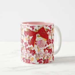 Taza Bicolor Botánico de Especias Festivas Lichi Cascanueces