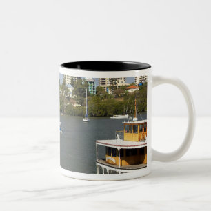 Taza Bicolor Botes de vapor, río Brisbane, Brisbane,