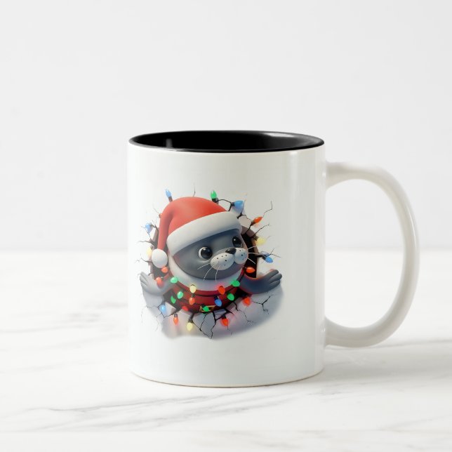Taza Bicolor Both Side 3D Christmas | Merry Christmas Mug (Derecha)