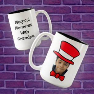 Taza Bicolor Botín de fotos de personalizable Top Hat Mug