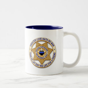 Taza Bicolor Botón brillante delgado de la línea azul y placa d