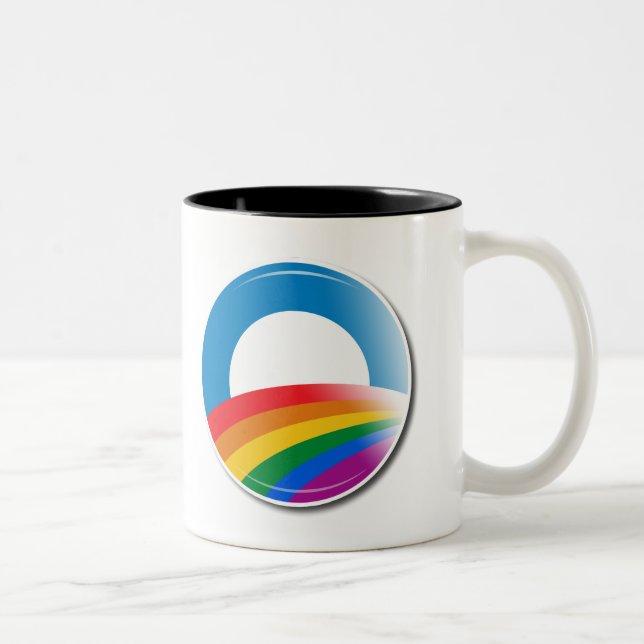 Taza Bicolor Botón del orgullo de Obama (Derecha)