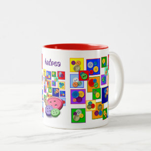 Taza Bicolor Botones hermosos
