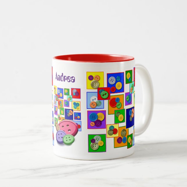 Taza Bicolor Botones hermosos (Anverso derecho)