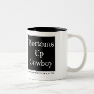 Taza Bicolor Bottoms Up Cowboy Mug