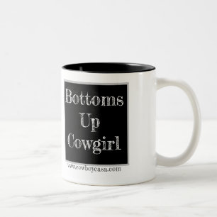 Taza Bicolor Bottoms Up Cowgirl Mug