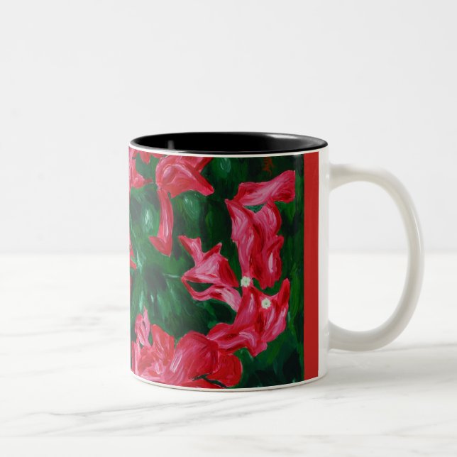 Taza Bicolor Bougainvilleas - una oda a la naturaleza, Mug (Derecha)