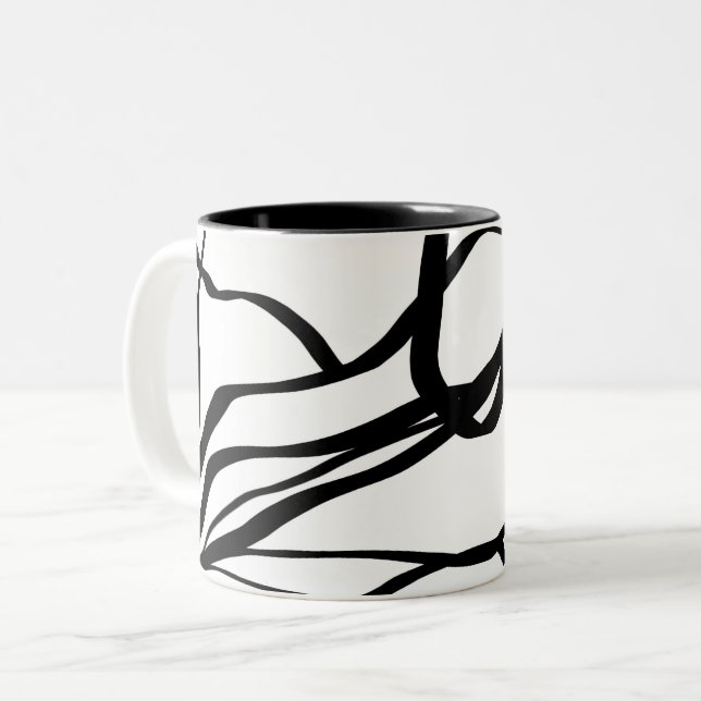 Taza Bicolor Bouquet Blanc: Resumen blanco y negro (Anverso izquierdo)