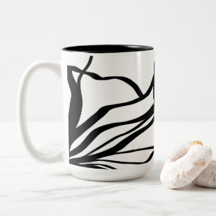 Taza Bicolor Bouquet Blanc: Resumen blanco y negro