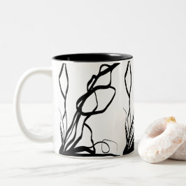 Taza Bicolor Bouquet Blanc: Resumen blanco y negro