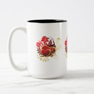 Taza Bicolor Bouquet de dos corazones