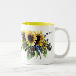 Taza Bicolor Bouquet de girasol