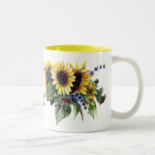 Taza Bicolor Bouquet de girasol