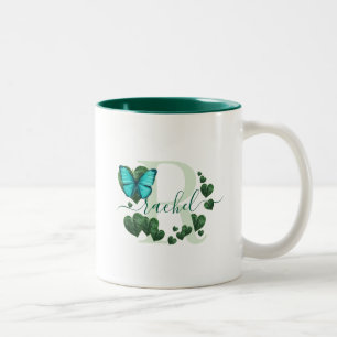 Taza Bicolor Bouquet de hojas en forma de corazón