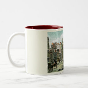 Taza Bicolor Bourke St., Melbourne, Australia Estilo de época