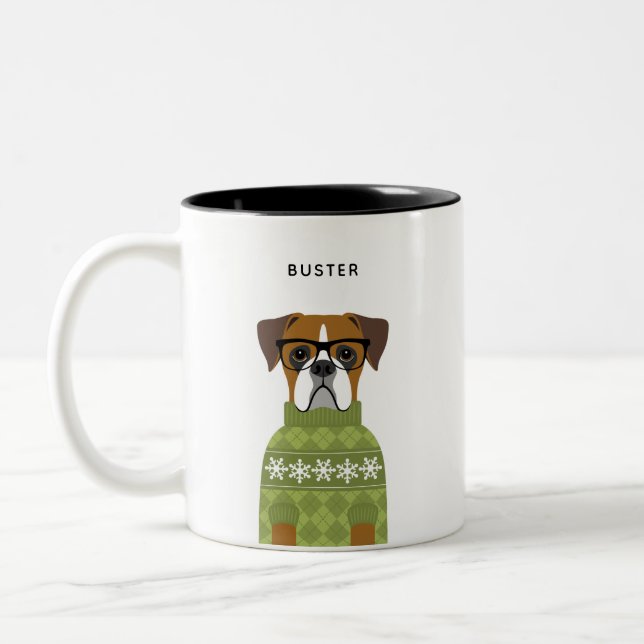 Taza Bicolor Boxer Dog Mugs (Izquierda)