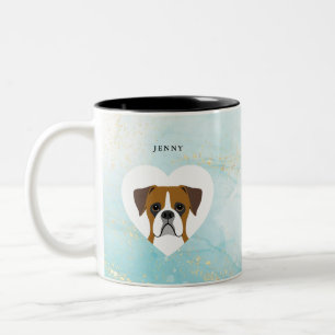 Taza Bicolor Boxer Dog Mugs