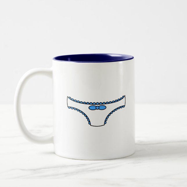 Taza Bicolor Bragas con volantes azules (Izquierda)