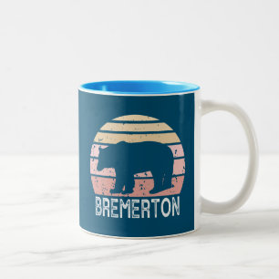 Taza Bicolor Bremerton Washington Retro Bear