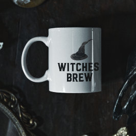 Taza Bicolor Breve de brujas | Feliz Halloween | Gorra de bruja