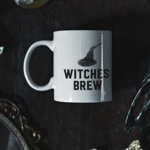 Taza Bicolor Breve de brujas   Feliz Halloween   Gorra de bruja