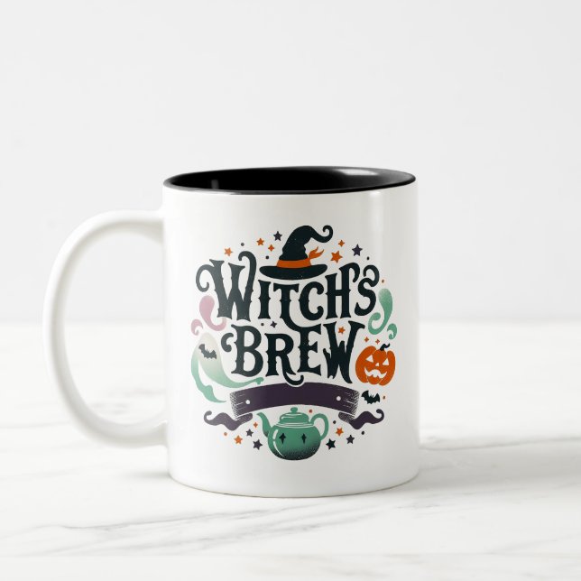 Taza Bicolor Brew de bruja- Halloween (Izquierda)