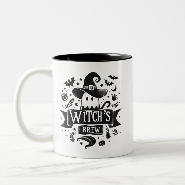 Taza Bicolor Brew de bruja- Halloween (Izquierda)