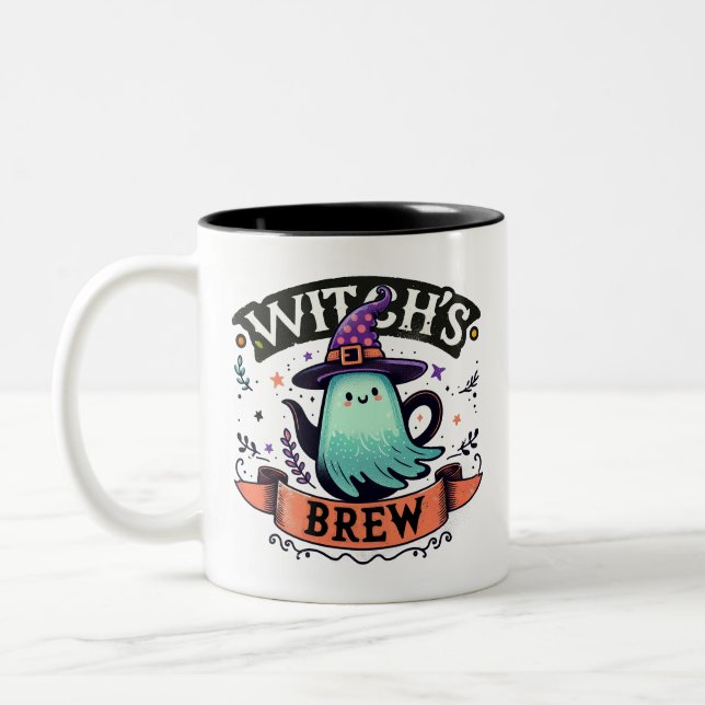 Taza Bicolor Brew de bruja- Halloween (Izquierda)