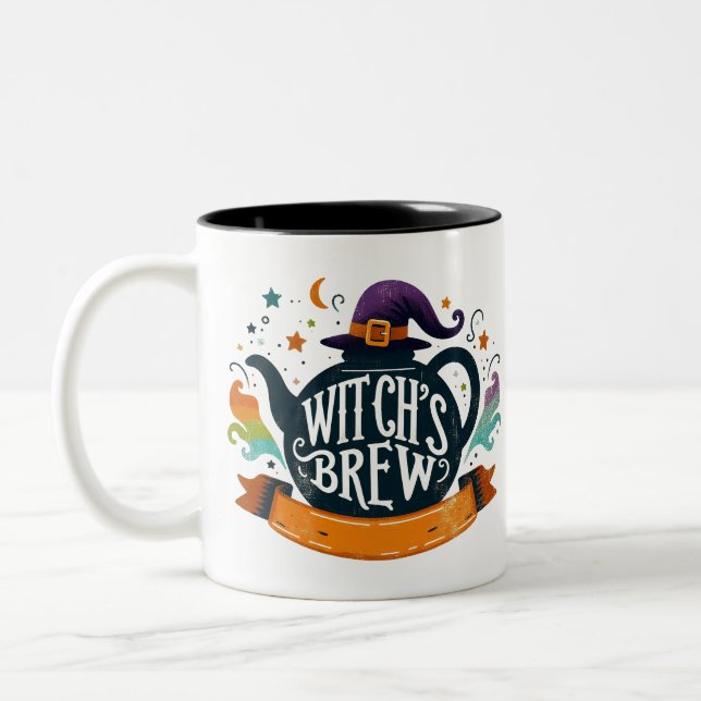 Taza Bicolor Brew de bruja- Halloween (Izquierda)