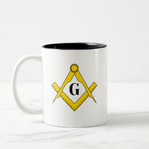 Taza Bicolor "Brew with Brotherhood: Square y Compass Masonic