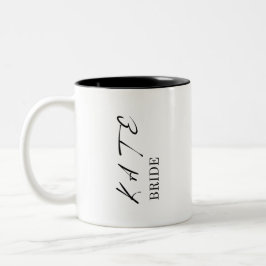 Taza Bicolor Bride, Name Personalized Mug, Names, Weeding